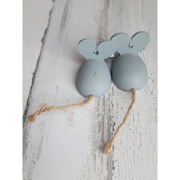 Wooden gray mice mouse spring figure decor set - Picture 8 of 9
